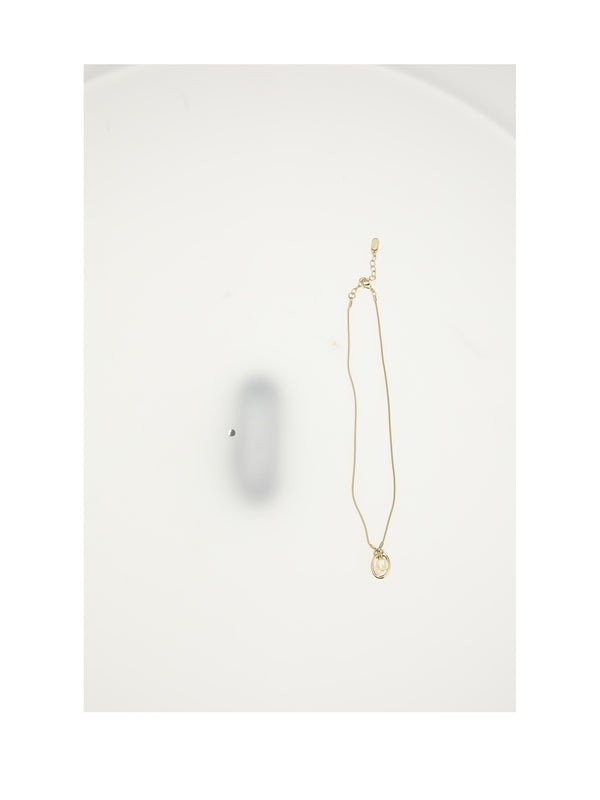 Necklace Oblique Gold Crystal Necklaces