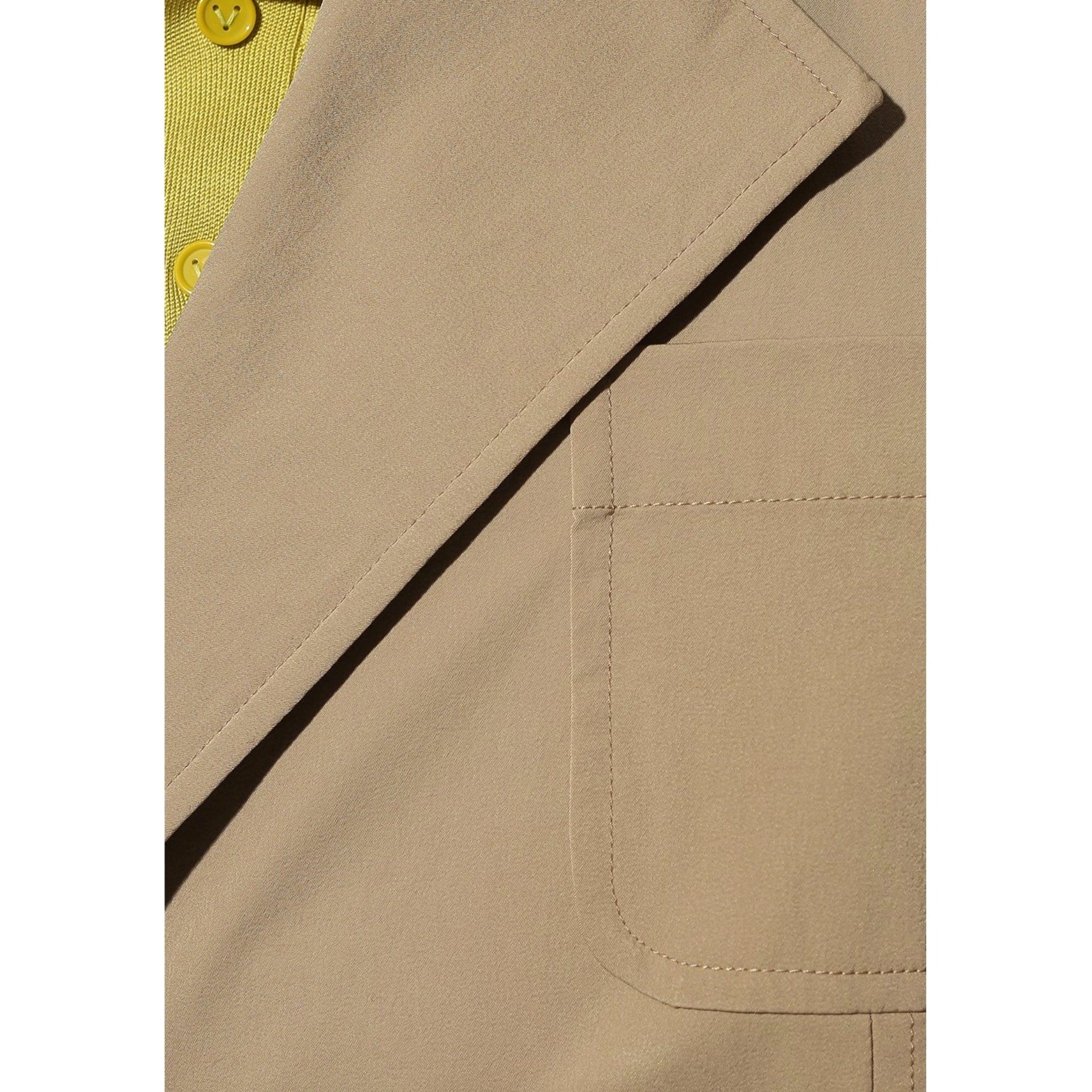 Double-Breasted Blazer Beige Elastane Polyamide