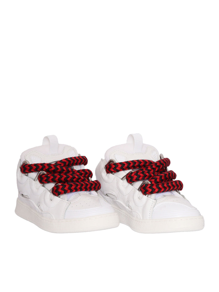 Sneakers White Leather Kid