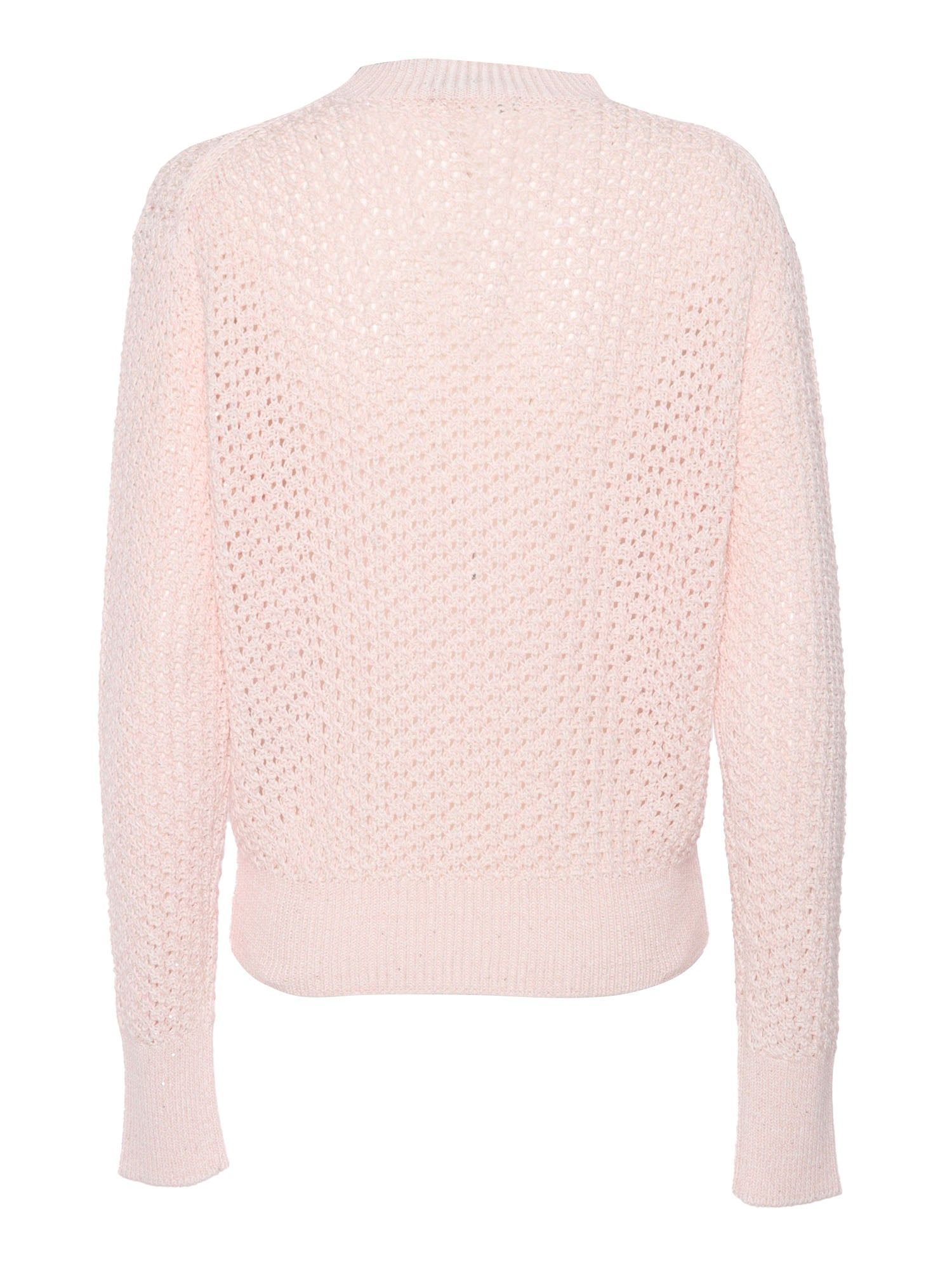 Pink sweater Cotton Linen Nylon Polyester Crewneck