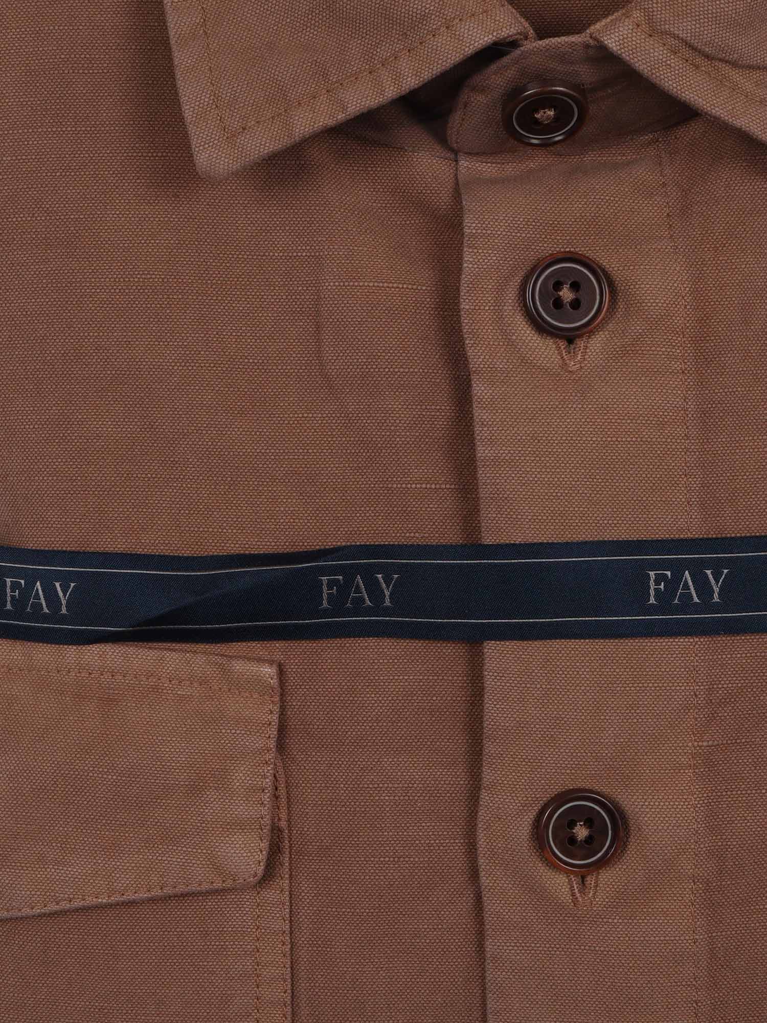OVERSIZED SHIRT-JACKET WITH POCKETS Brown Linen Cotton