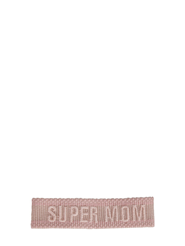 Braided Fabric Bracelet With Embroidery Pink Bracelets