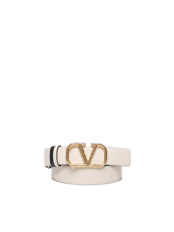 Valentino Garavani Belts Light Ivory/nero Calfskin