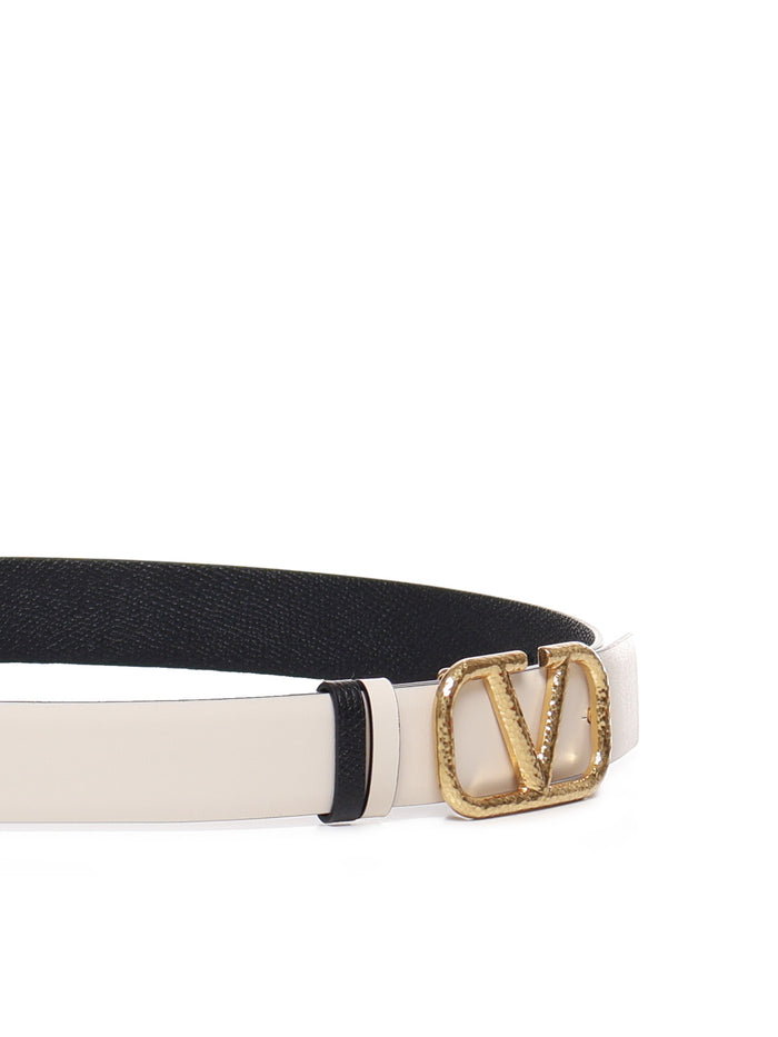 Valentino Garavani Belts Light Ivory/nero Calfskin