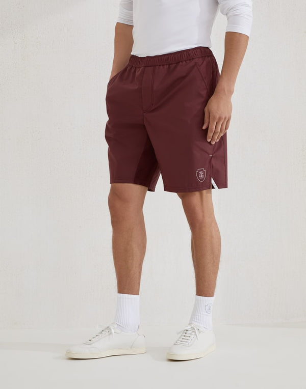Brunello Cucinelli Mens Amaranth Athletic Shorts