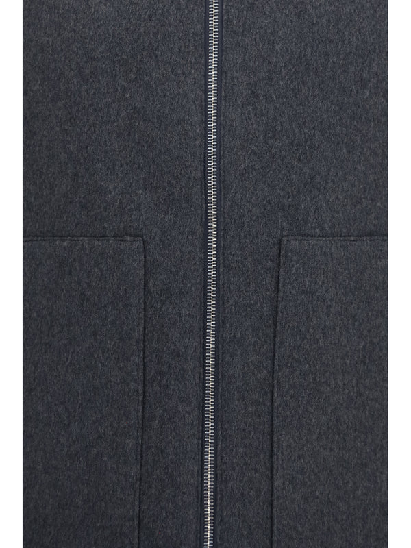 Vest Wool And Cashmere Grey Padded & Down Jackets