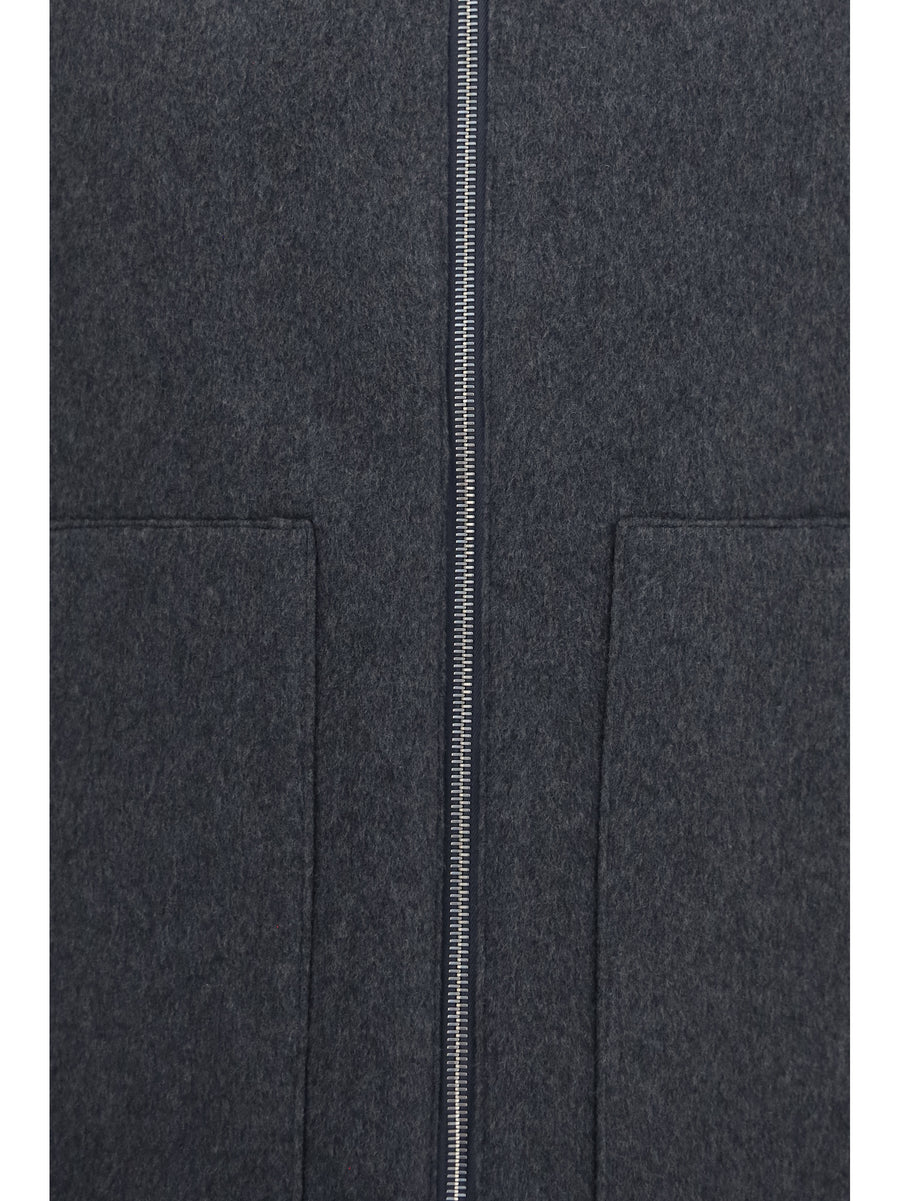 Vest Wool And Cashmere Grey Padded & Down Jackets