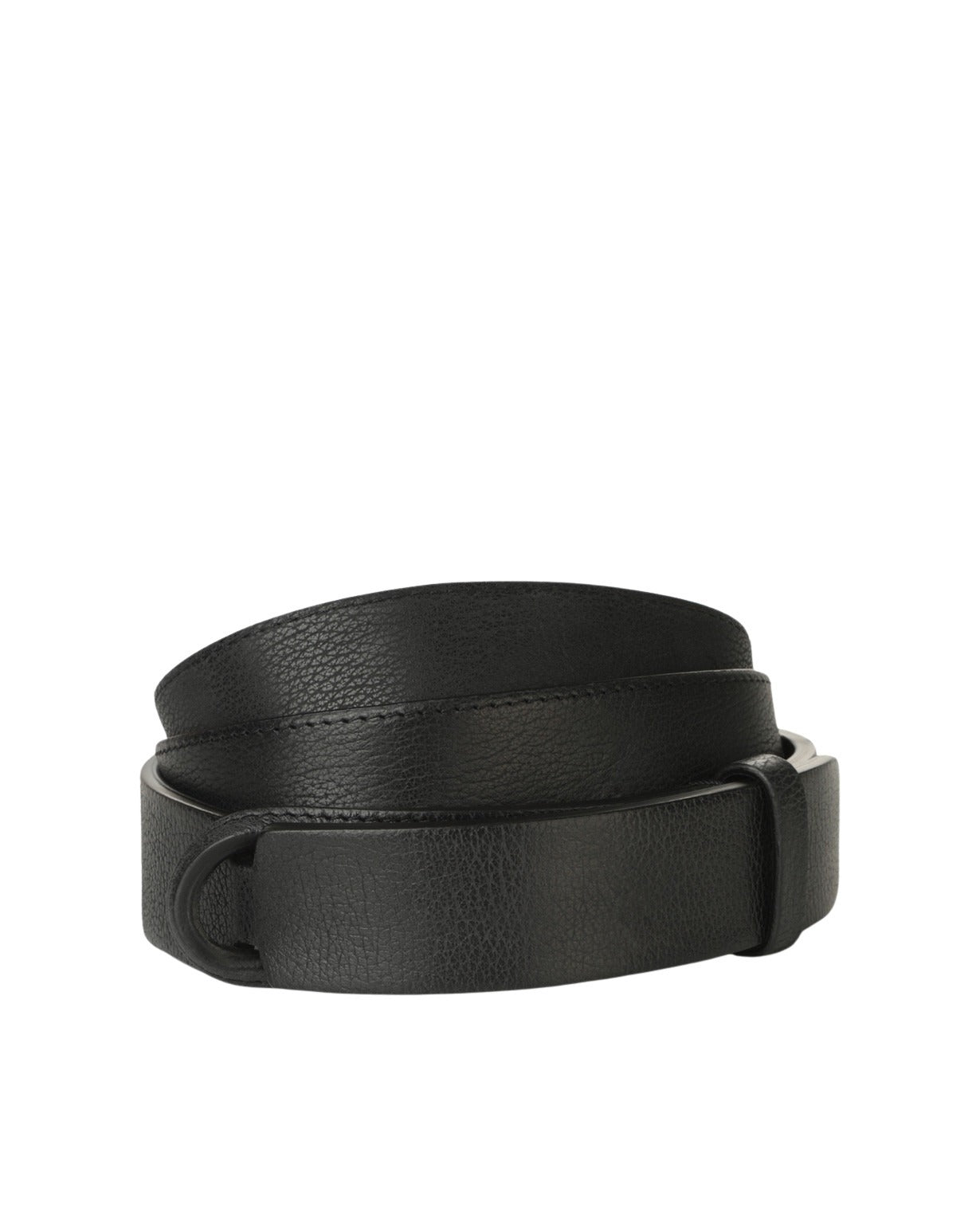 Chevrette Leather Nobuckle Black Belt