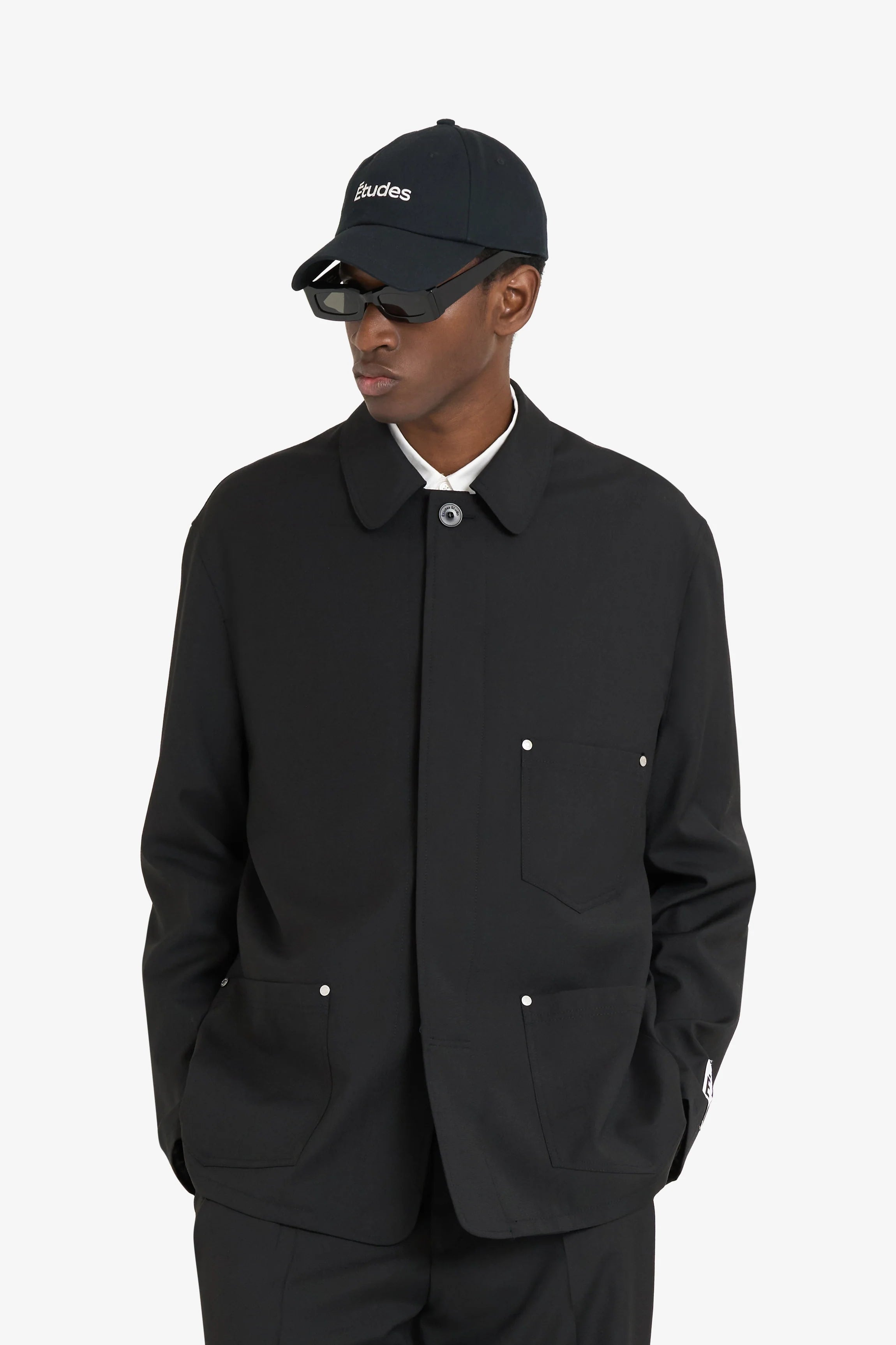 Dressed Up Worker Jacket Black Polyester Wool