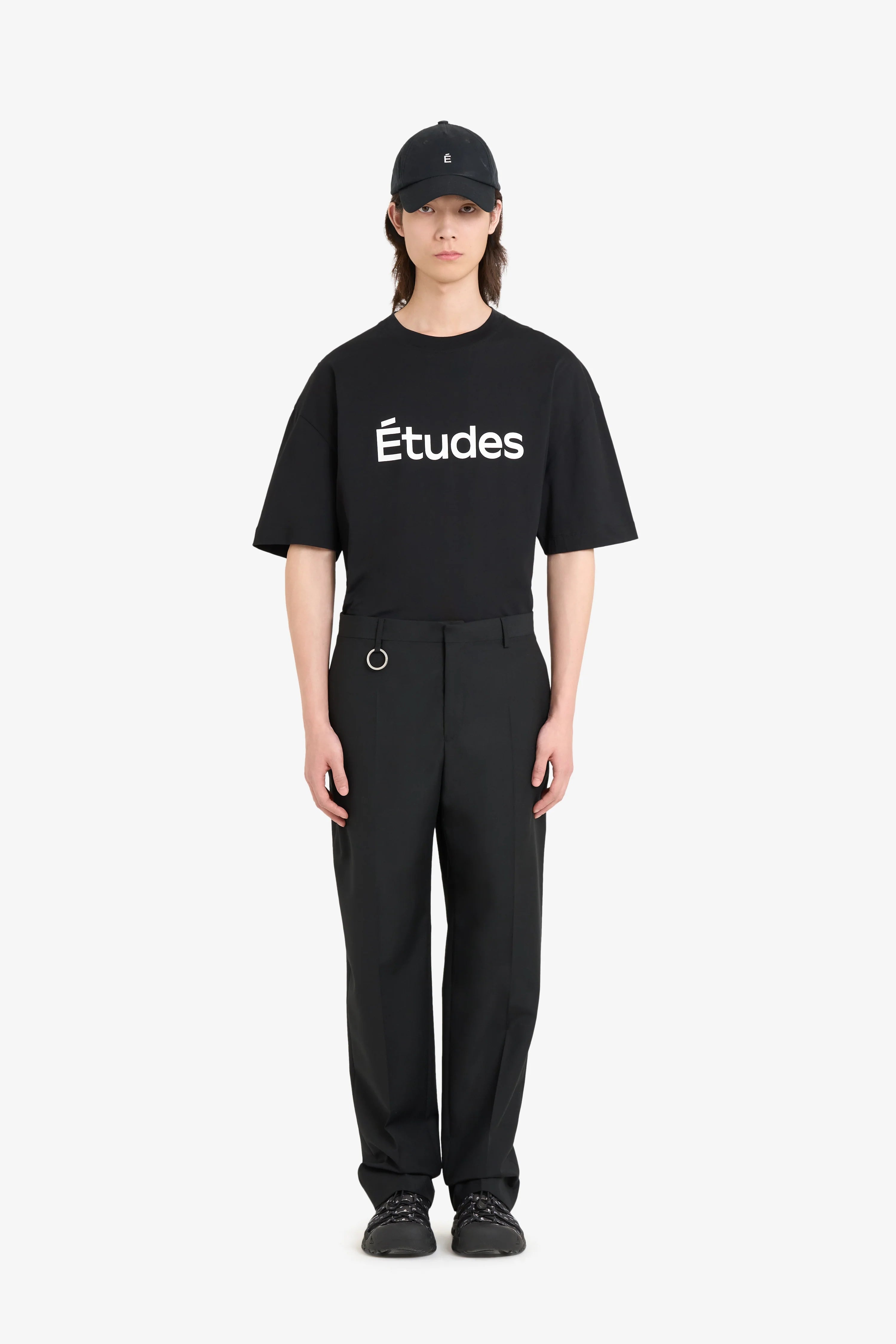 Wool Straight Suit Pant Black Polyester