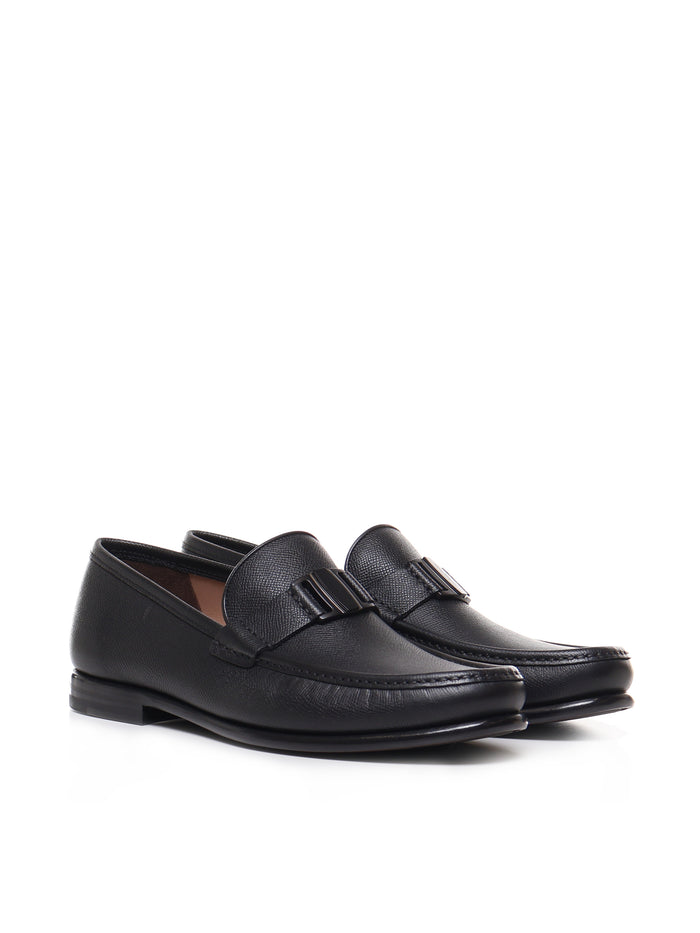 Ferragamo Flat Shoes Black Calfskin