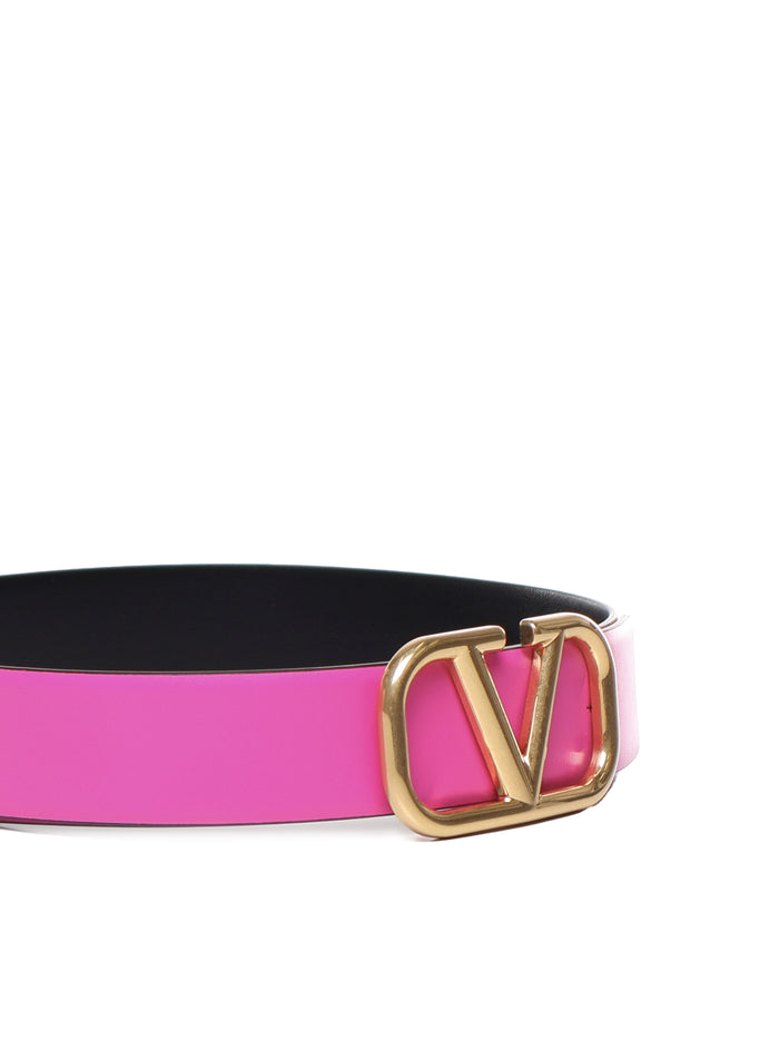 Valentino Garavani Belts Pink Pp/black Calfskin