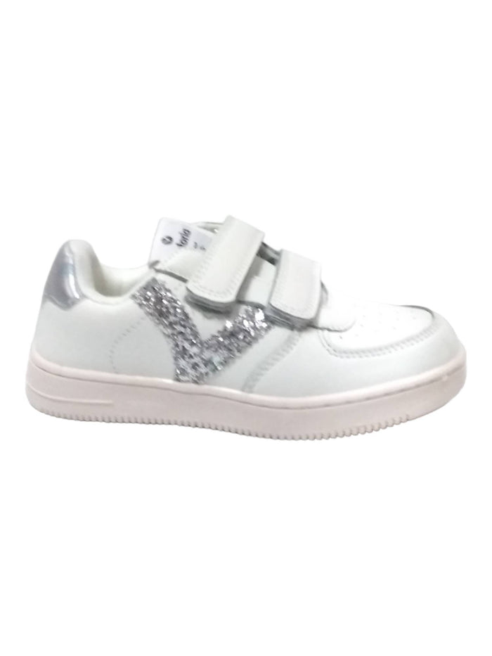 Tiempo Efecto Piel & Co White Cotton Rubber Sole Shoe