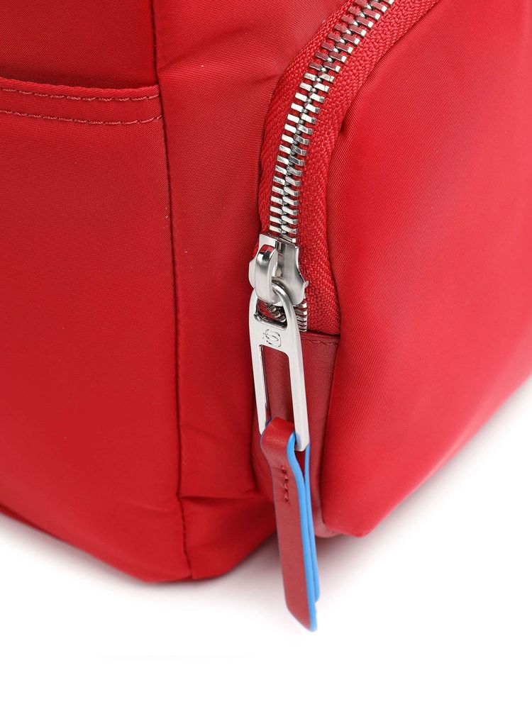 Piquadro 100% Recycled Nylon backpack in red