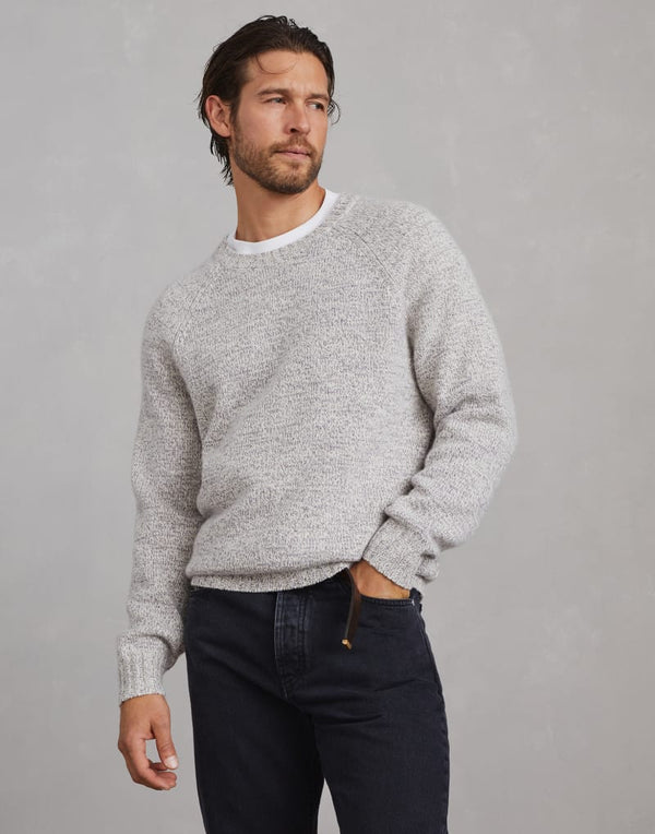 Brunello Cucinelli Mens Iris Wool Crew Neck Sweater