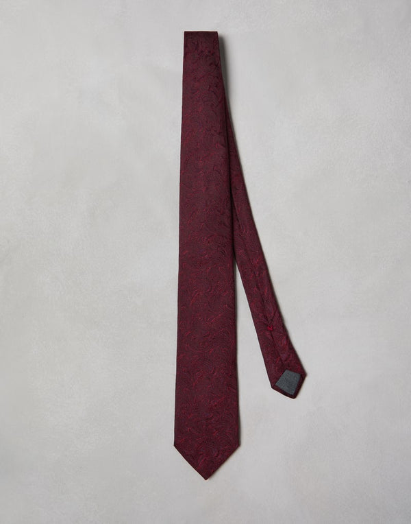 Brunello Cucinelli Mens Coral Silk Jacquard Tie