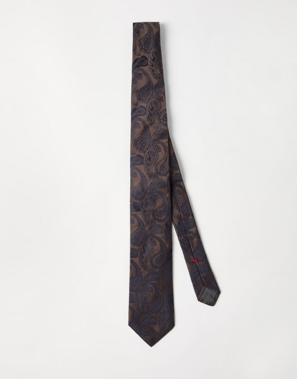 Brunello Cucinelli Mens Garment Recovery Silk Paisley Tie