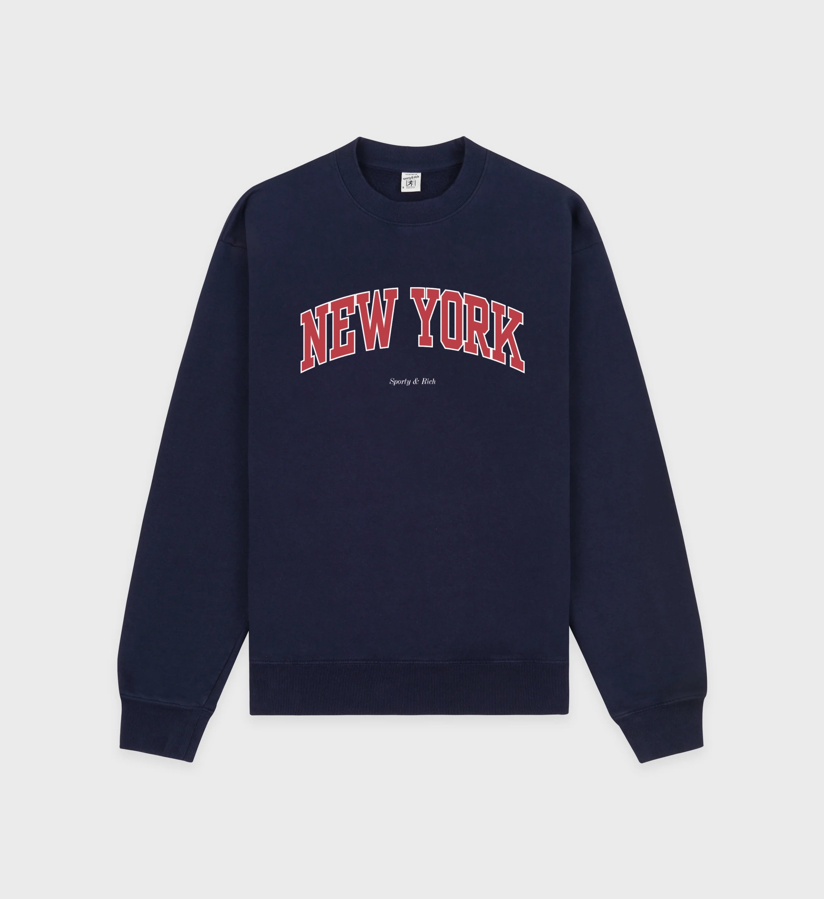 New York Ivy Crewneck Blue Cotton Sweater