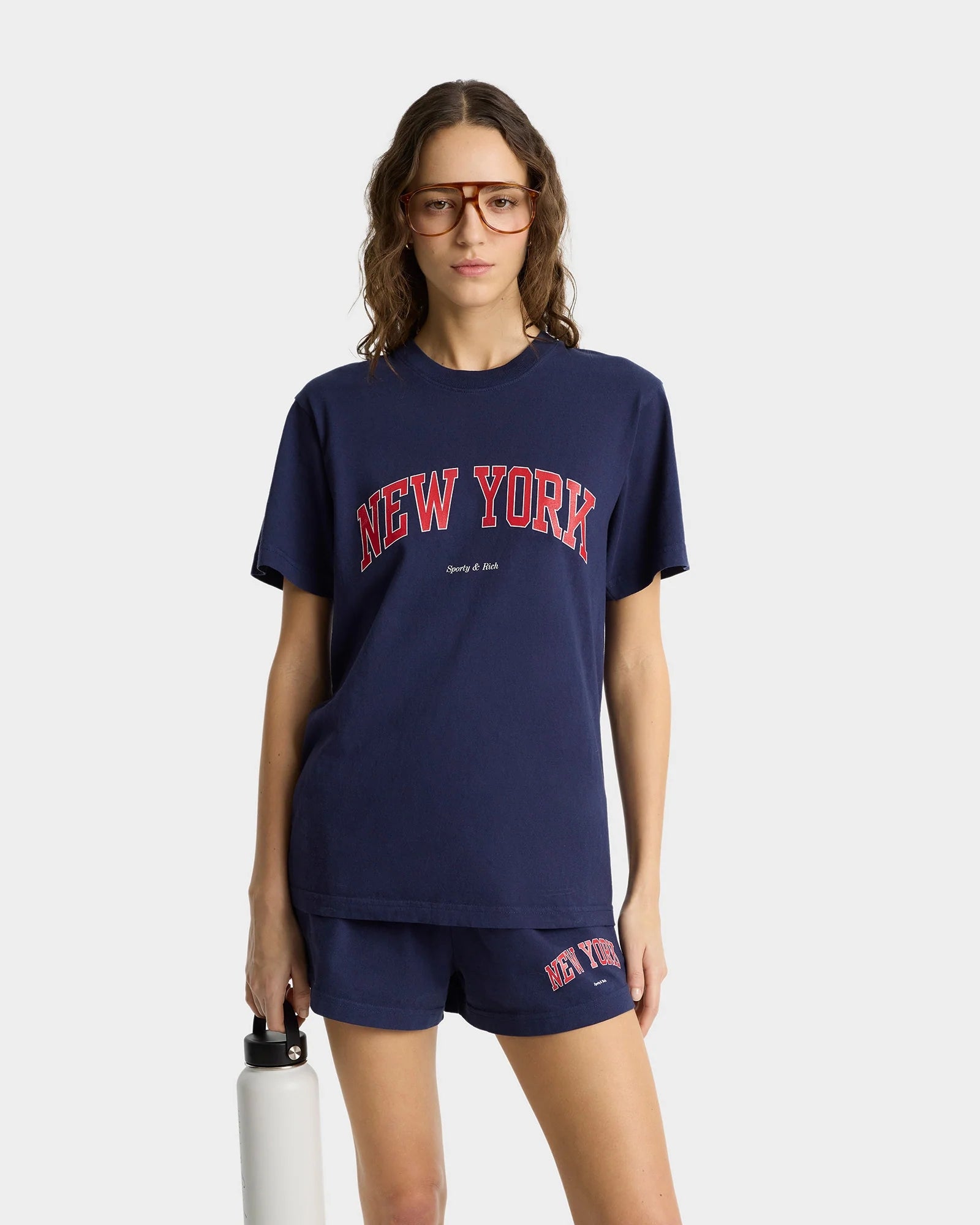 New York Ivy T-shirt Blue Cotton Tshirt
