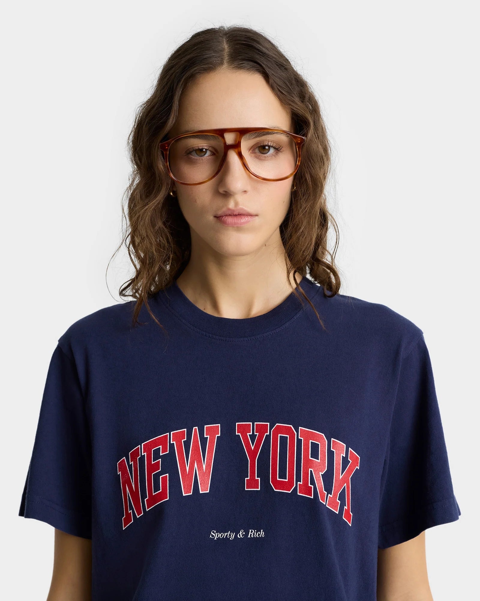 New York Ivy T-shirt Blue Cotton Tshirt