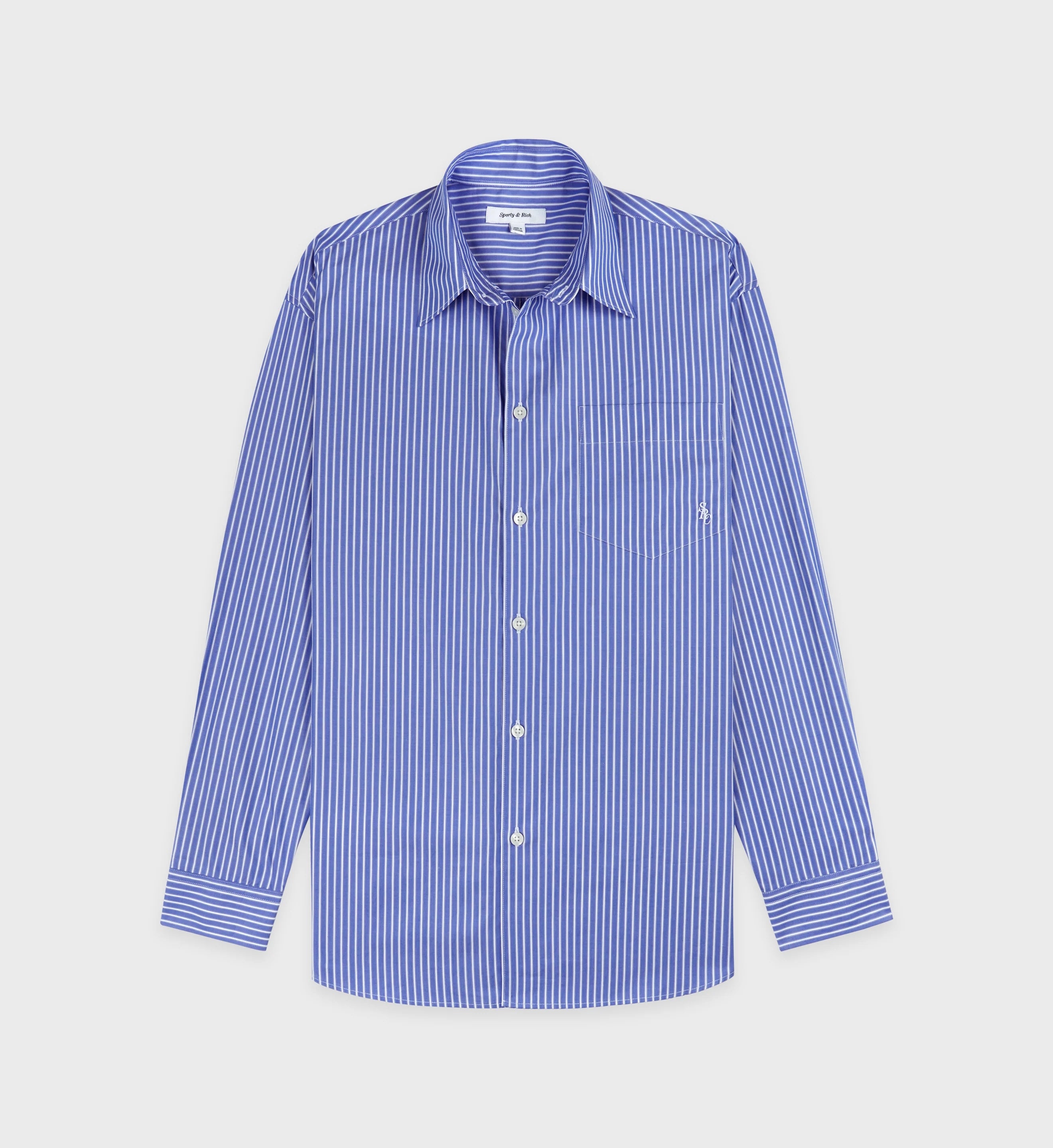 Src Oversized Shirt Blue Cotton