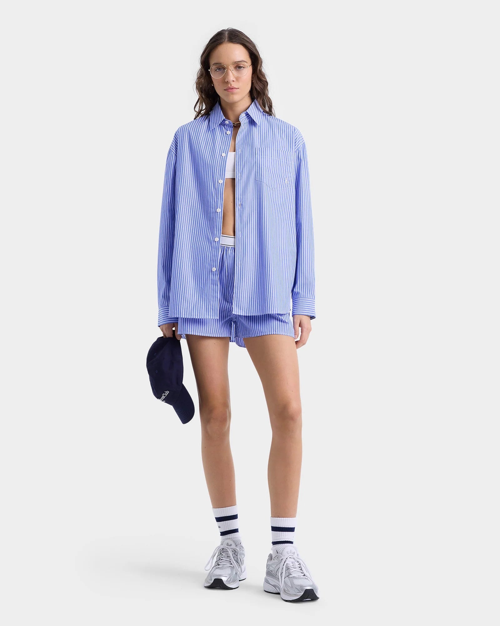 Src Oversized Shirt Blue Cotton