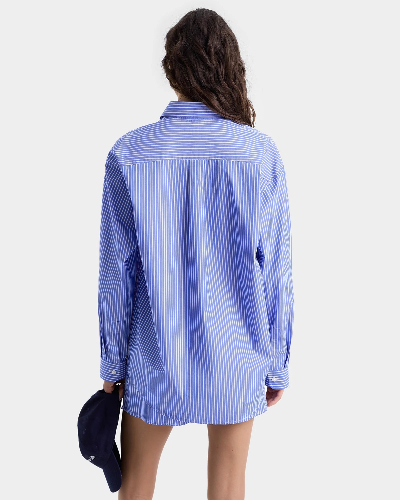 Src Oversized Shirt Blue Cotton