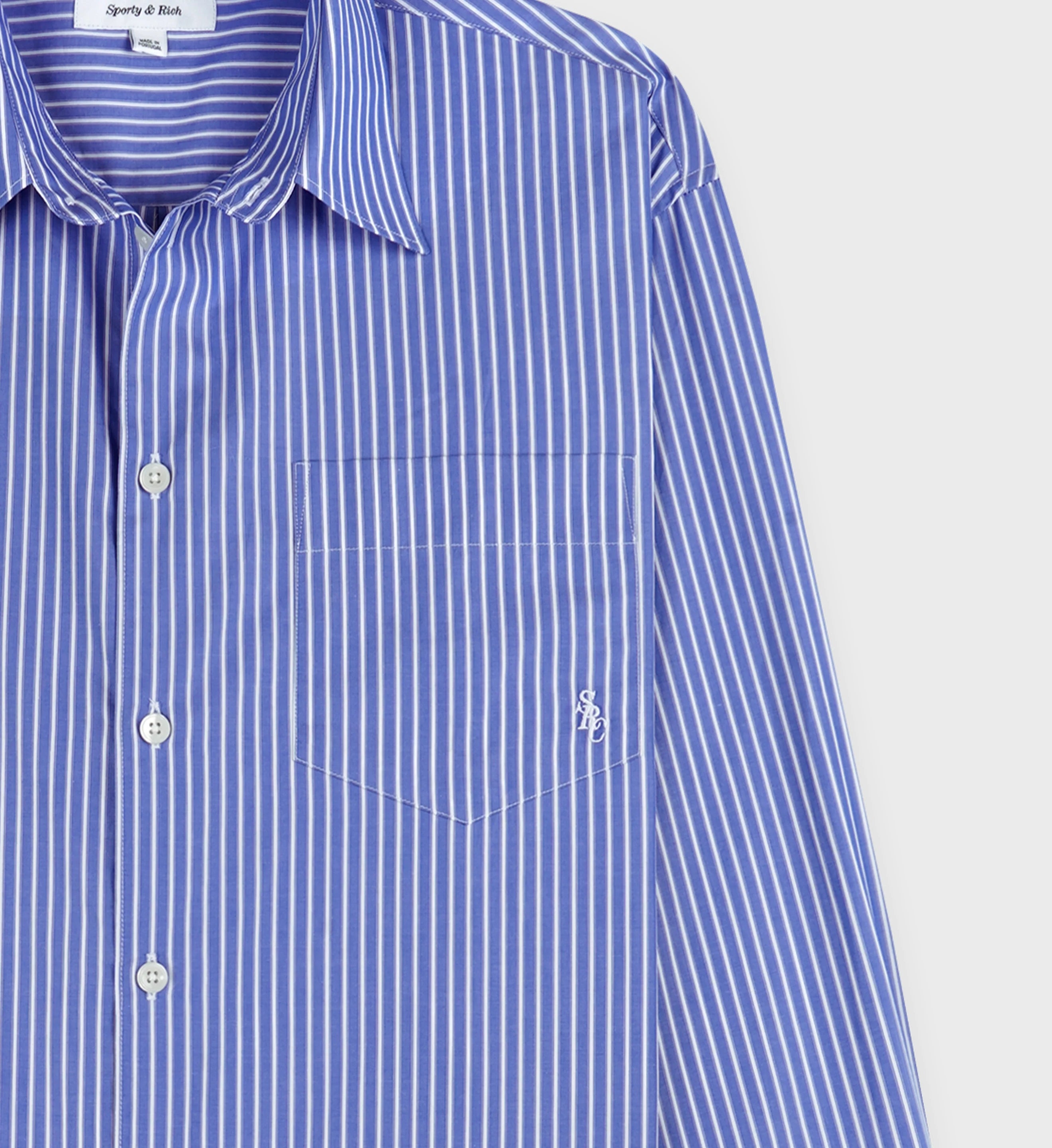 Src Oversized Shirt Blue Cotton