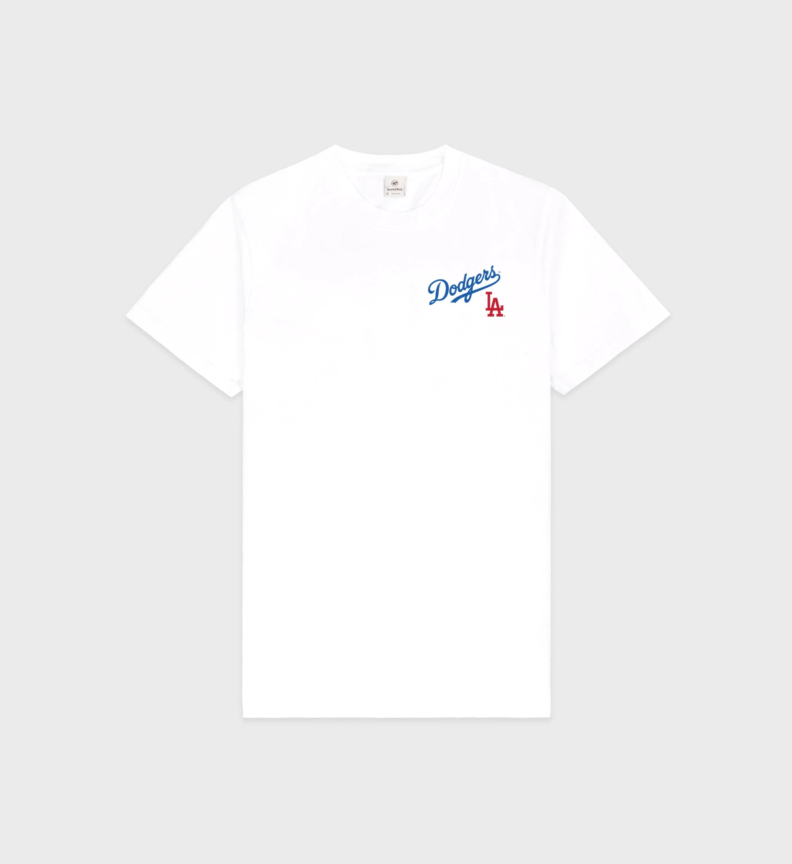 Dodgers Serif T-shirt White Cotton Tshirt