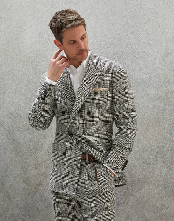 Brunello Cucinelli Mens Grey Wool Double Breasted Jacket Gray Clothing