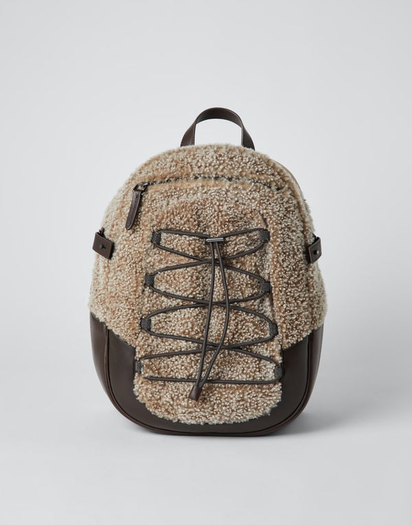 Brunello Cucinelli Womens Dark Blue Leather Backpack