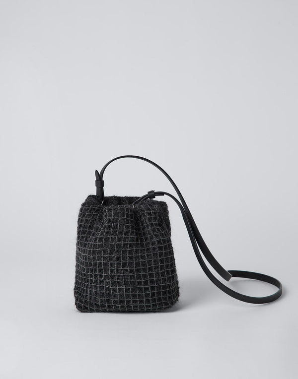 Brunello Cucinelli Womens Anthracite Textured Shoulder Bag Gray