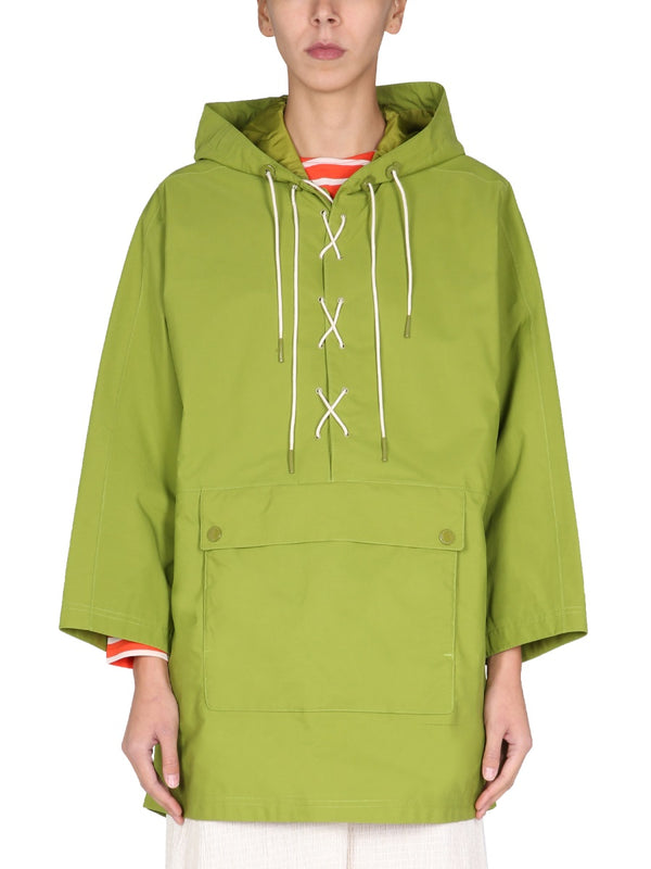 Tonal Pip Parka Brown Polyester Trench & Raincoats