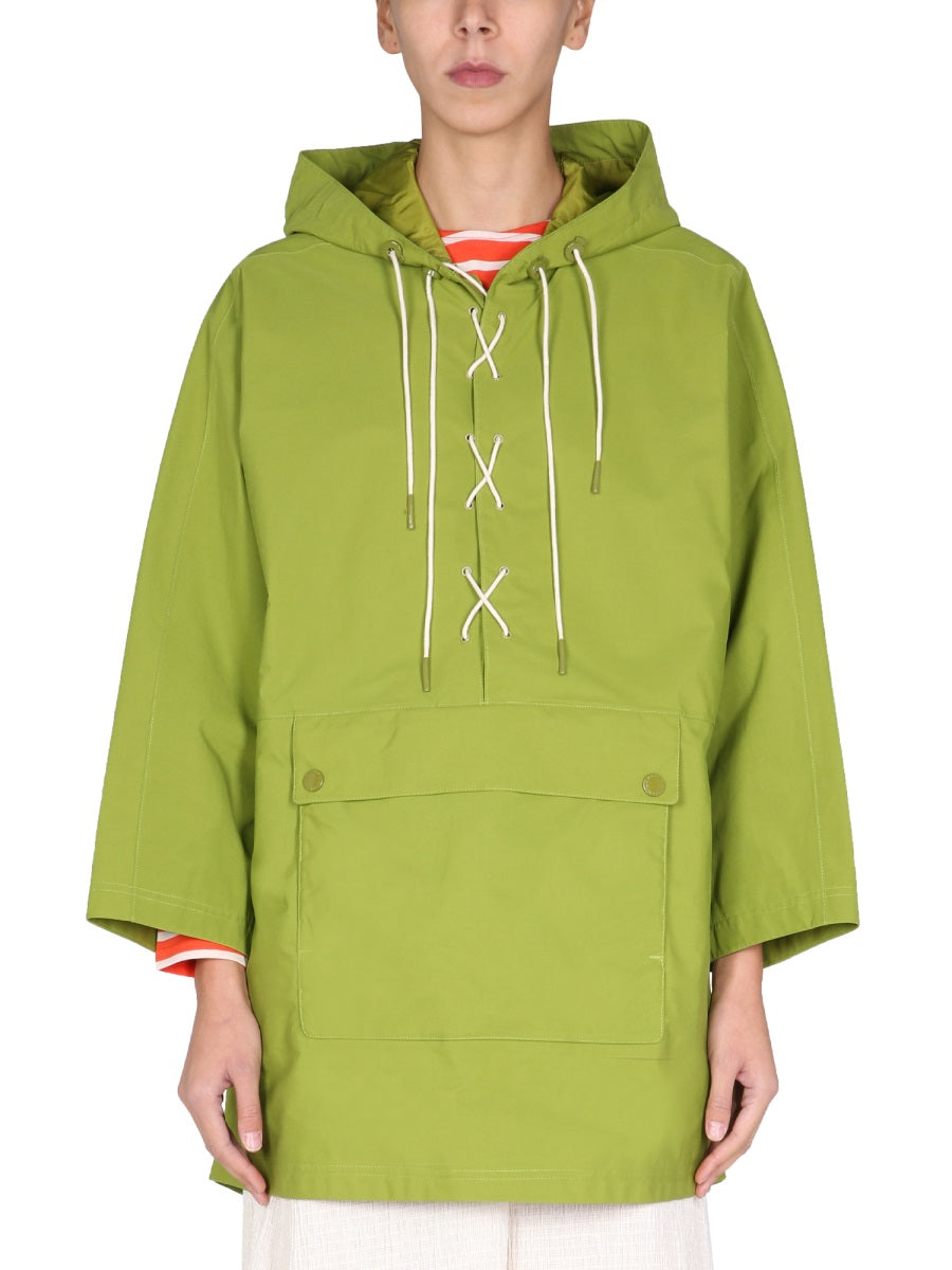 Tonal Pip Parka Brown Polyester Trench & Raincoats