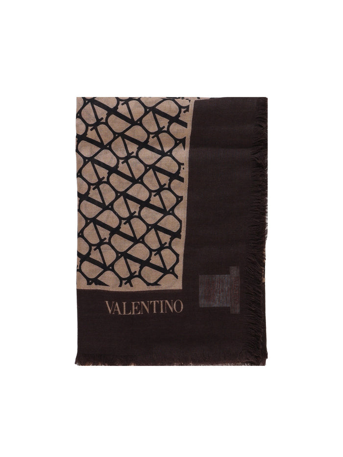 Valentino Garavani Scarfs Beige, Black Cashmere