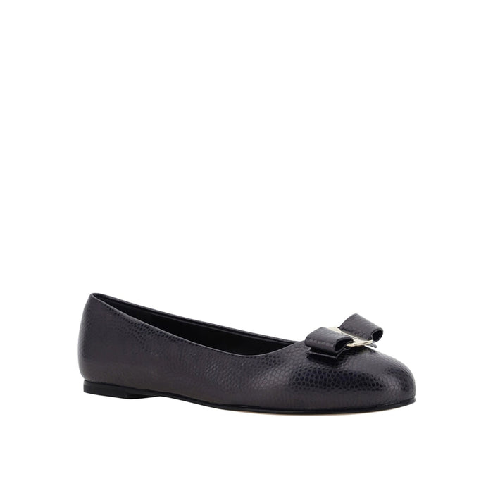 Varina Ballerina Flats Black Calf Leather