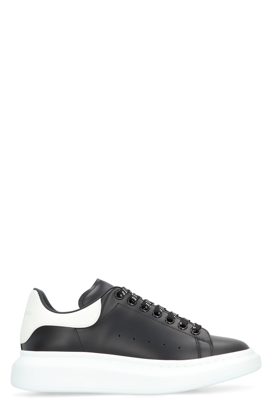 Alexander Mcqueen Leather Chunky Sneakers Black Calf Trainers