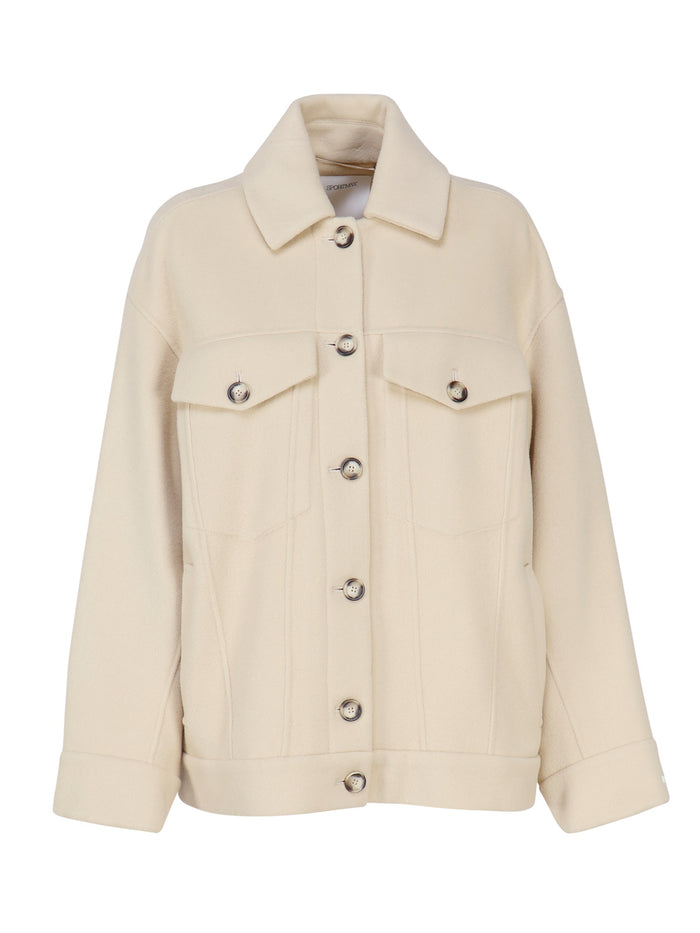 Sportmax Coats Beige Virgin Wool