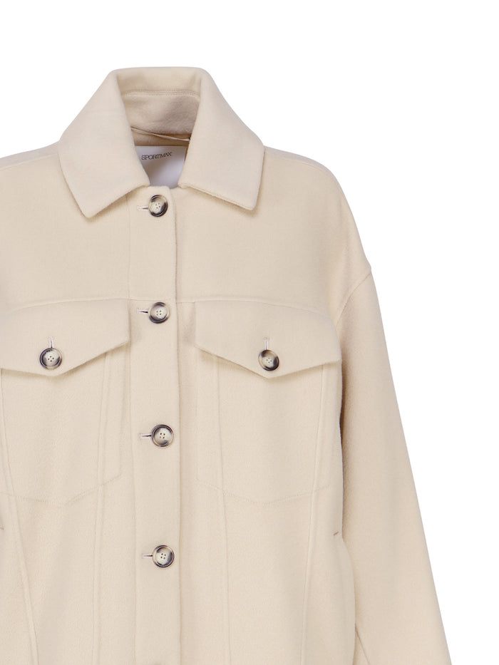 Sportmax Coats Beige Virgin Wool