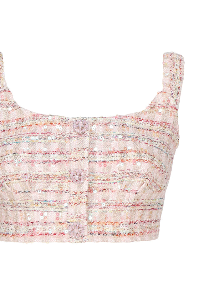 Self-Portrait Top Pink Polyester