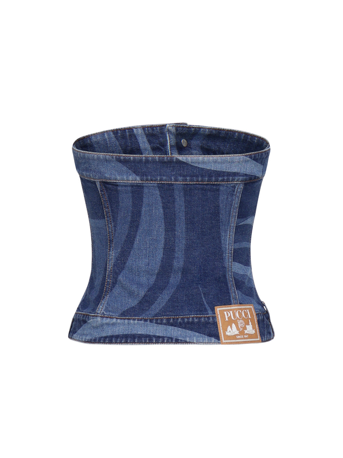 Pucci Top Blu/celeste Cotton Elastane
