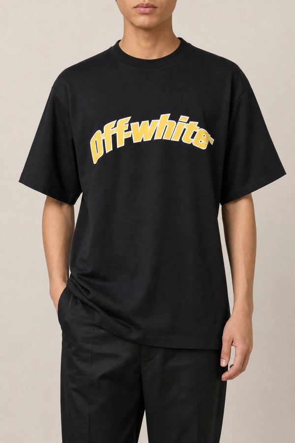 Off-White Mens Black Cotton Logo Shirt