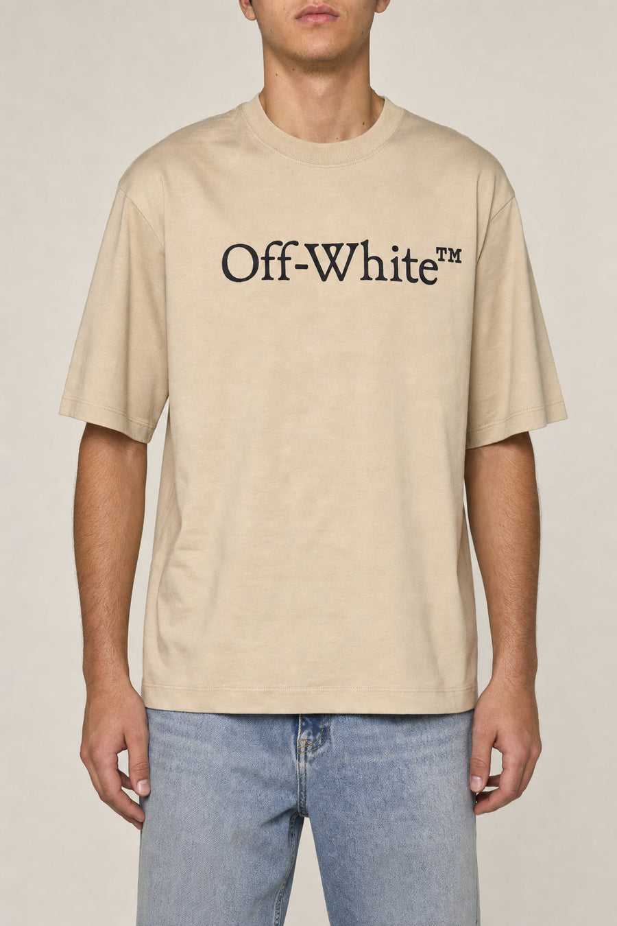 Off-White Mens Brown Rice Cotton T Shirt