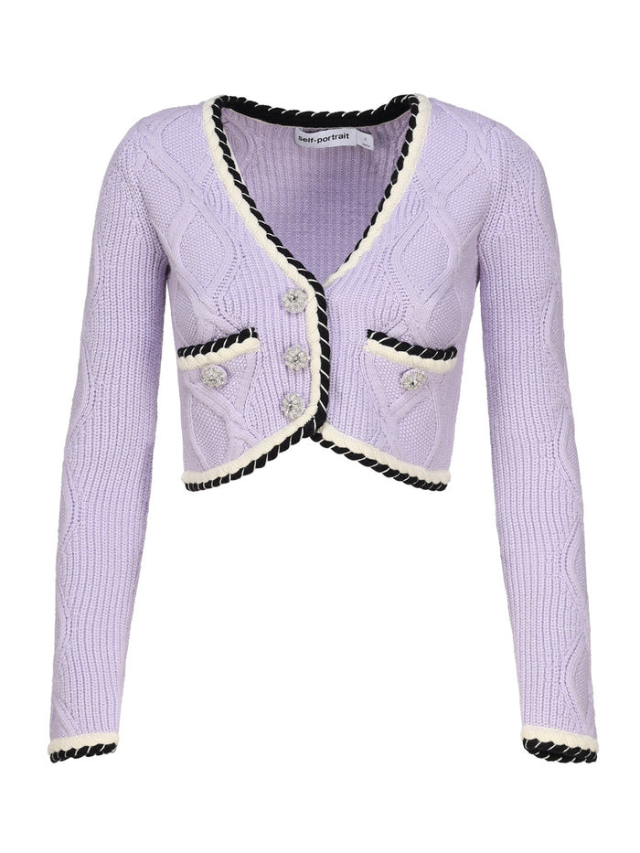 Self-Portrait Sweaters Purple Pes Co Wo