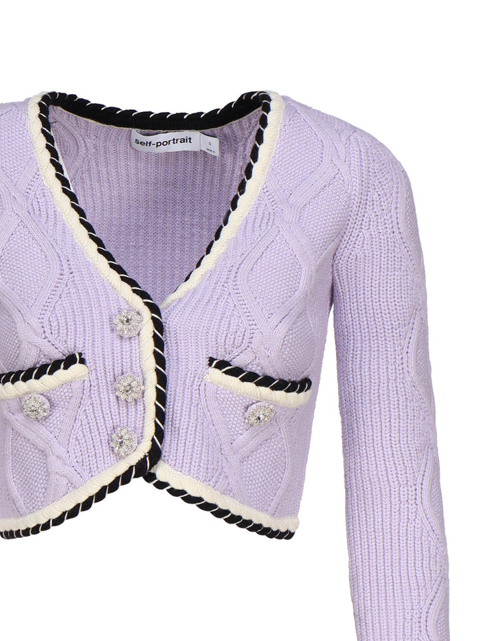 Self-Portrait Sweaters Purple Pes Co Wo