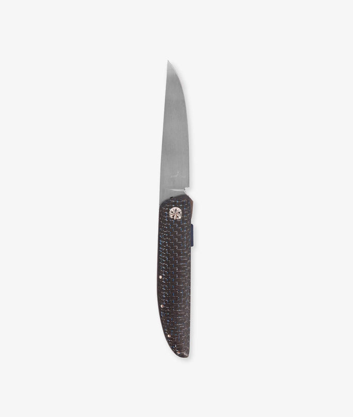 Carbon Fiber Knife Blue Collectors Knives