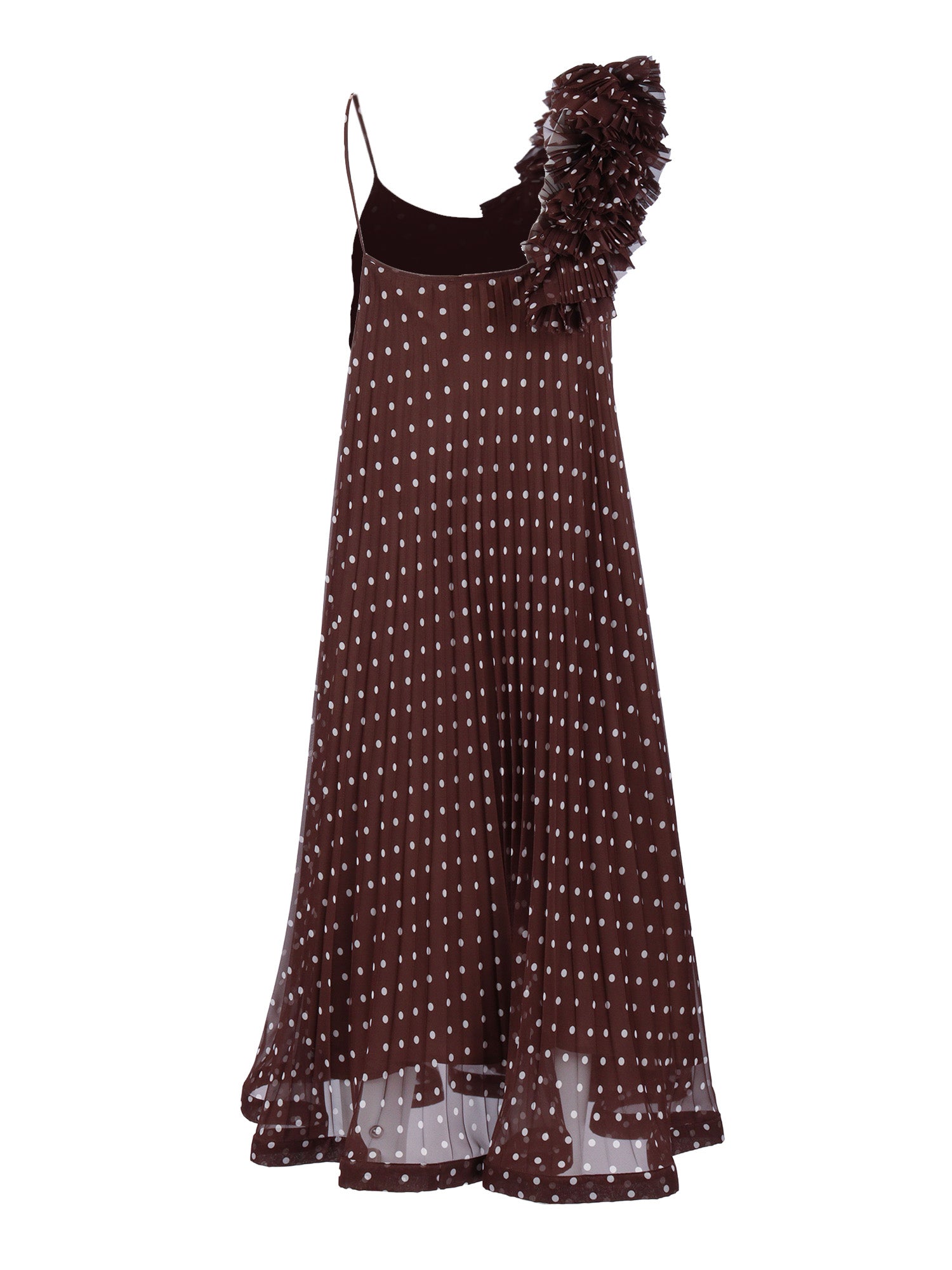 DRESS Brown Polyester Midi