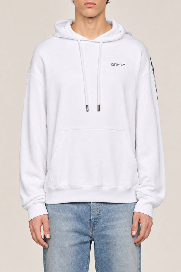 Off-White Mens White Cotton Hooded Sweater Clothing