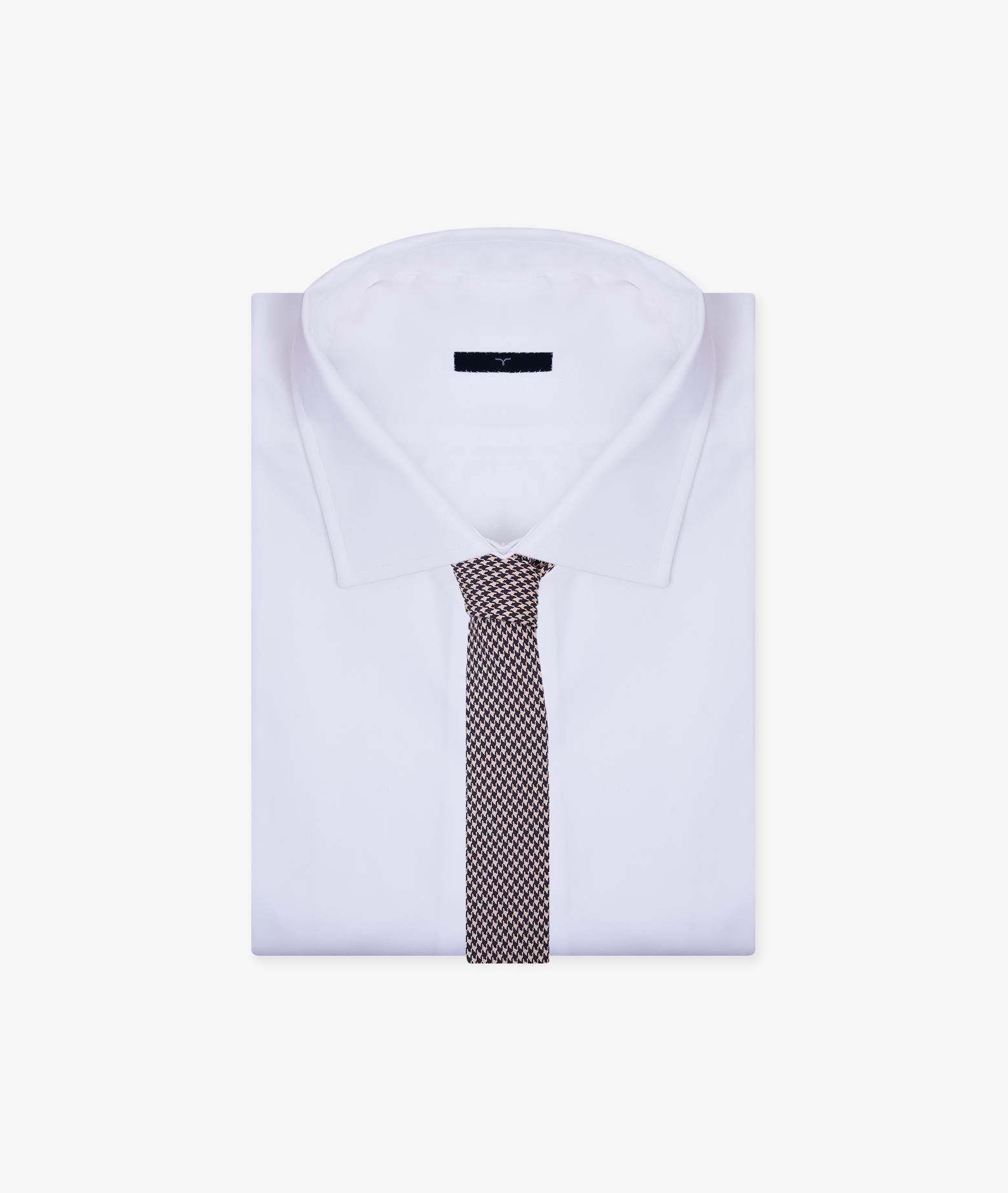 Tie Pied De Poule Brown Regimental