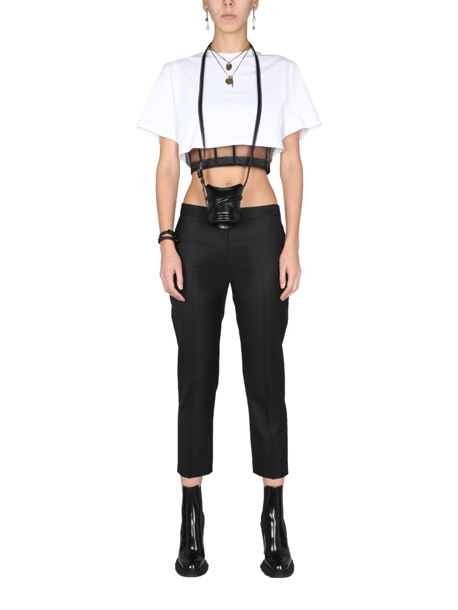 Cropped Trousers Black Wool
